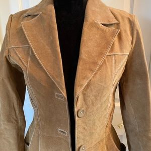 Camel leather Belted Blazer!